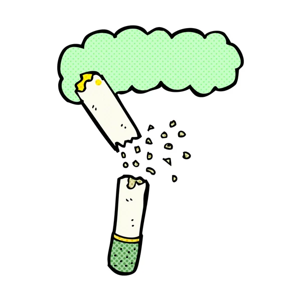 Comic cartoon broken marijuana cigarette — Stock Vector