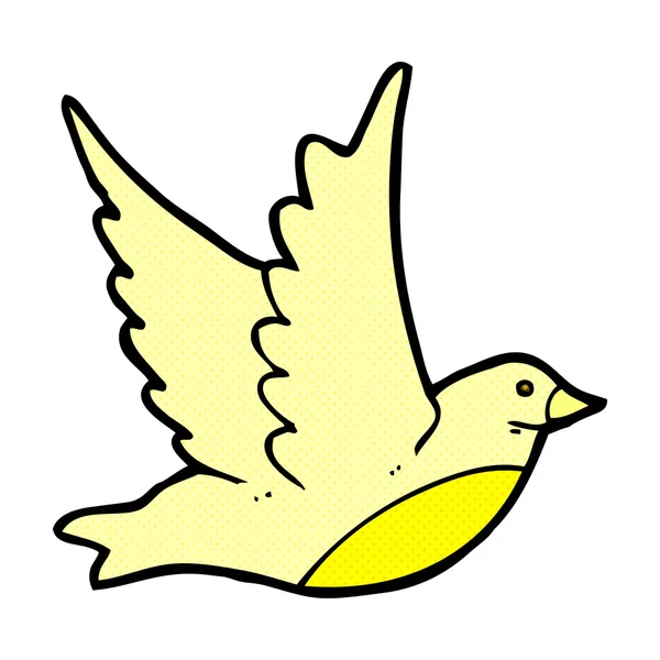 Comic cartoon flying bird — Stock Vector