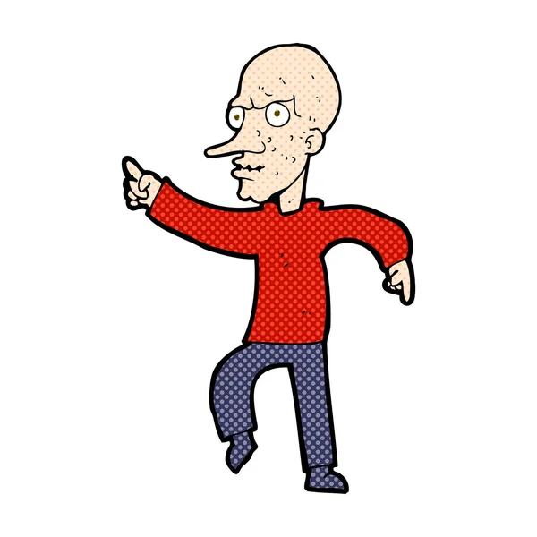 漫画卡通愤怒的老男人 — 图库矢量图片