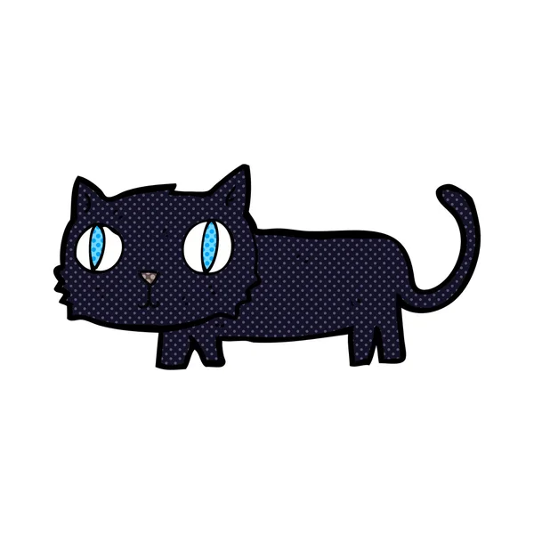 Historieta dibujos animados negro gato — Vector de stock