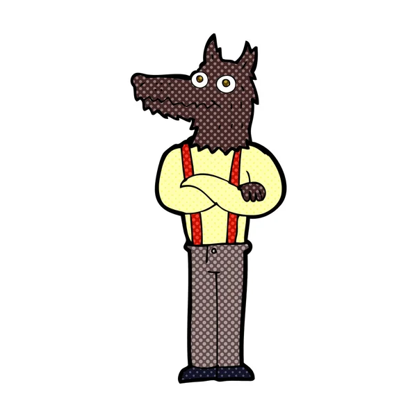 Strip cartoon grappige weerwolf — Stockvector
