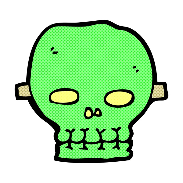Dessin animé comique masque de crâne effrayant — Image vectorielle