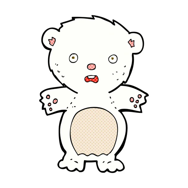 Desenhos animados de urso polar assustado — Vetor de Stock