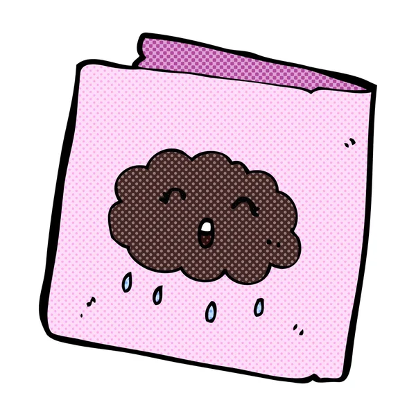 Tarjeta de dibujos animados cómicos con patrón de nube — Vector de stock