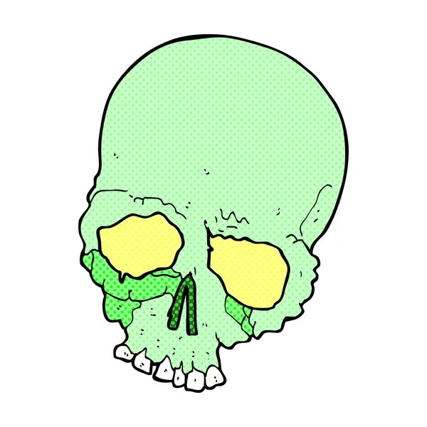 Bande dessinée fantasmagorique vieux crâne — Image vectorielle