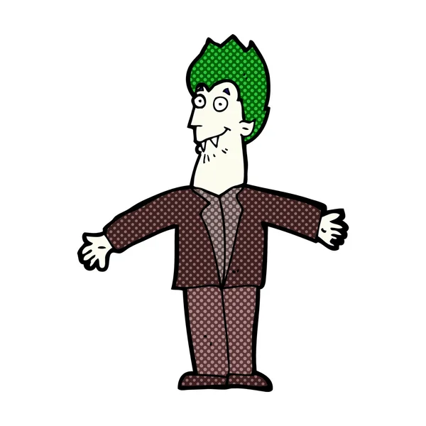 Strip cartoon vampier man — Stockvector