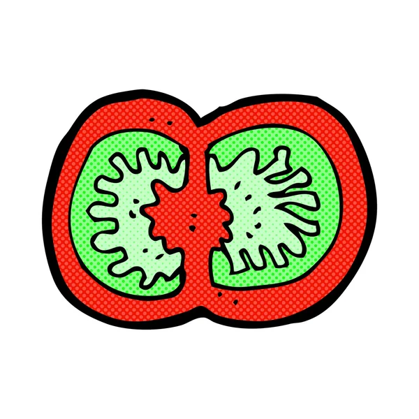 Comic cartoon sliced tomato — стоковый вектор