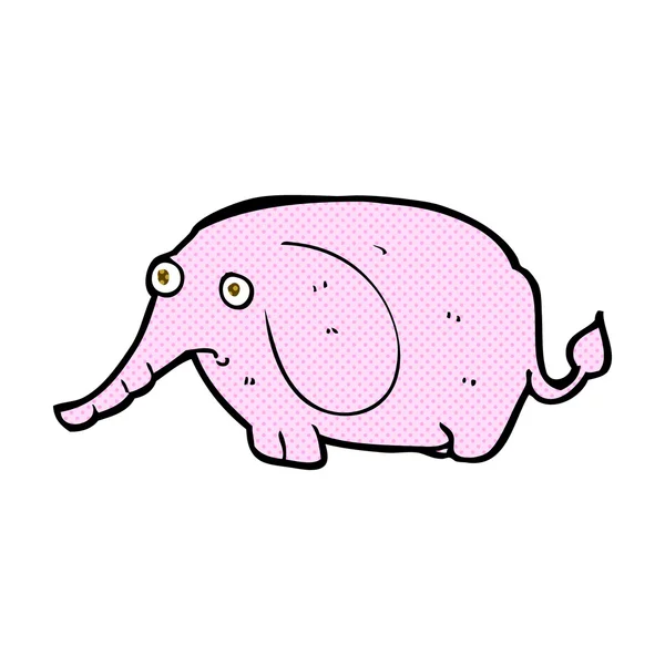 Comic-Karikatur trauriger kleiner Elefant — Stockvektor