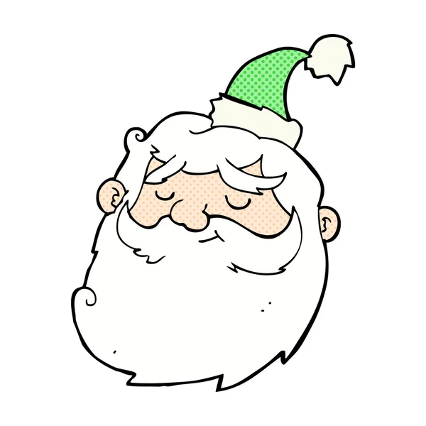 Komiska cartoon jultomten ansikte — Stock vektor