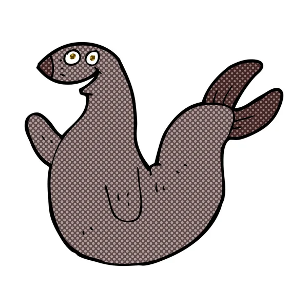 Комический карикатурный счастливый тюлень — стоковый вектор