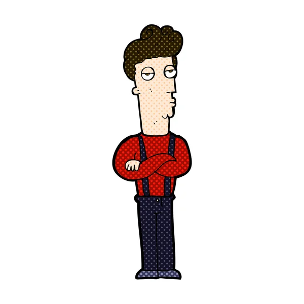 Strip cartoon unimpressed man — Stockvector