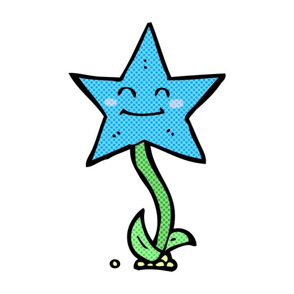 Strip cartoon sterren bloem — Stockvector