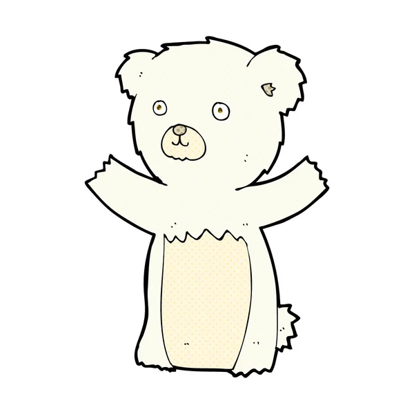 Urso polar bonito desenho animado cômico — Vetor de Stock