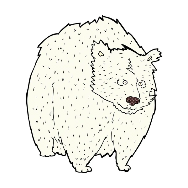 Enorme urso polar desenho animado cômico — Vetor de Stock