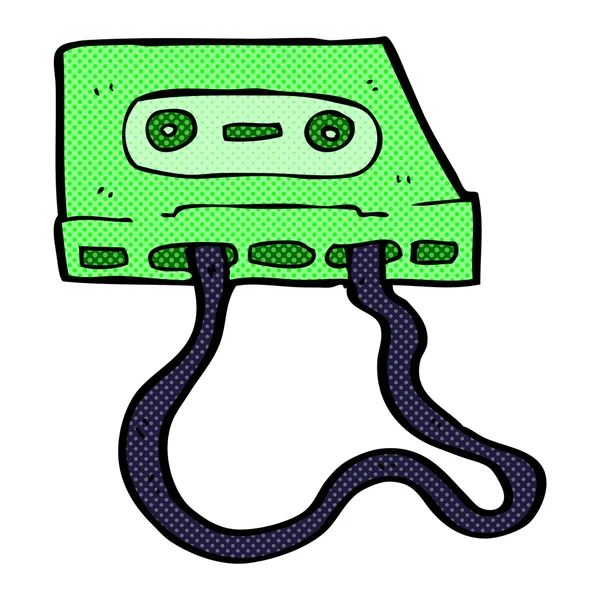 Strip cartoon cassette tape — Stockvector