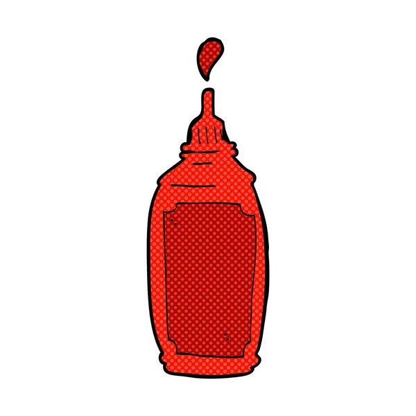 Comic cartoon ketchup bottle — стоковый вектор