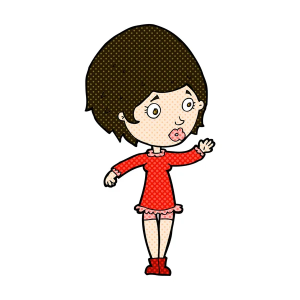 Strip cartoon mooie vrouw — Stockvector