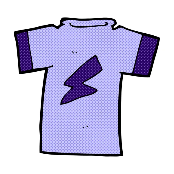 Camiseta de dibujos animados cómicos con rayo — Vector de stock