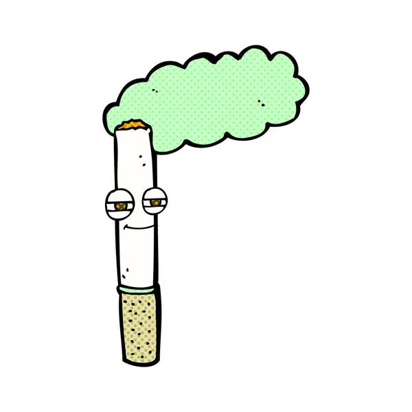 Comic cartoon happy cigarette — стоковый вектор