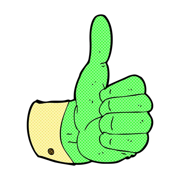 Comic cartoon thumbs up symbol — Stock Vector