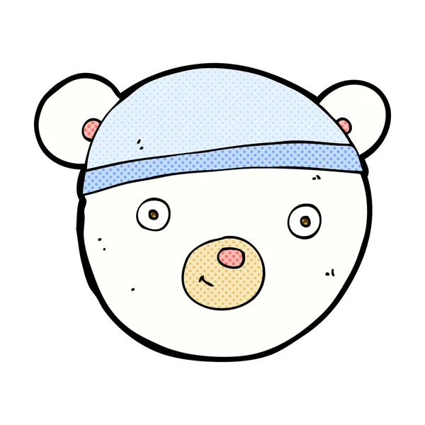 Comic cartoon polar bear face — Stock Vector