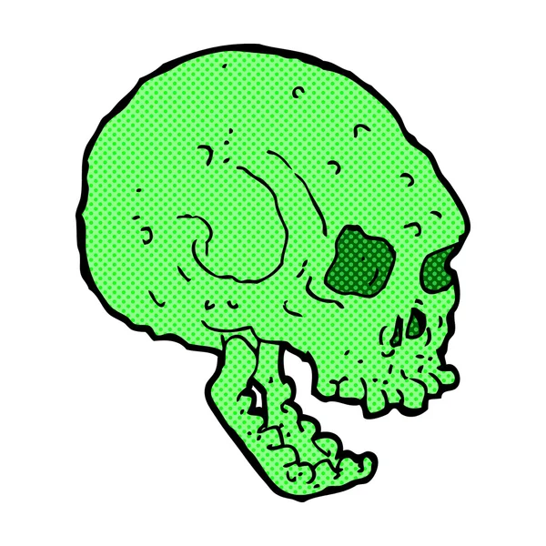 Strip cartoon spooky schedel — Stockvector