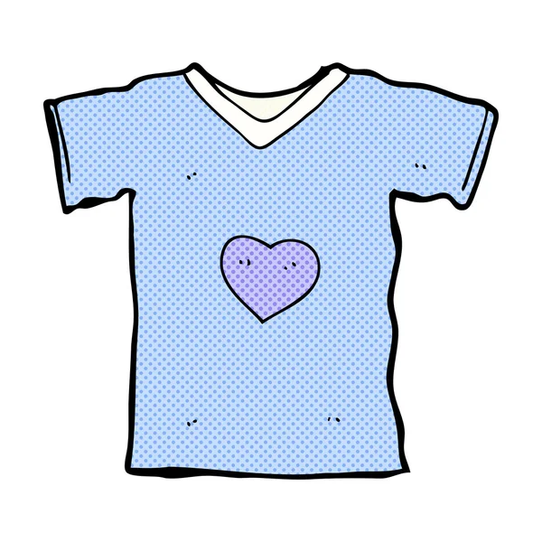 Comic cartoon t shirt with love heart — Stock Vector