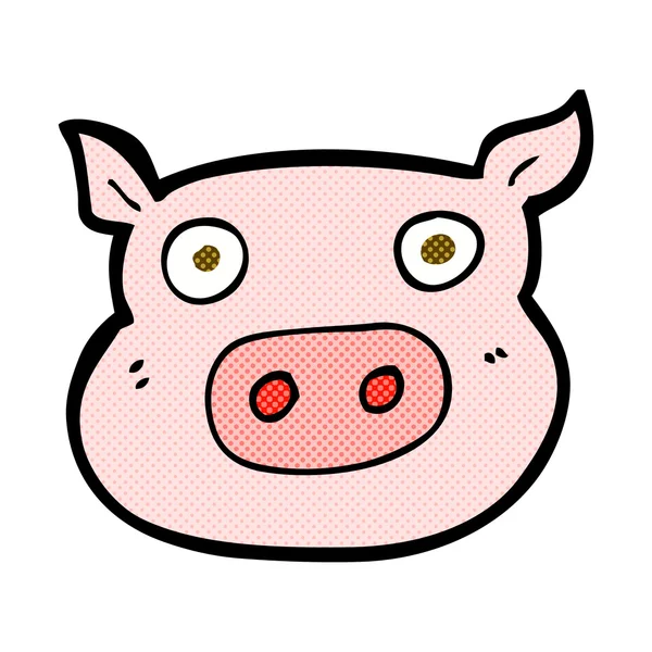 Fumetto faccia di maiale cartone animato — Vettoriale Stock