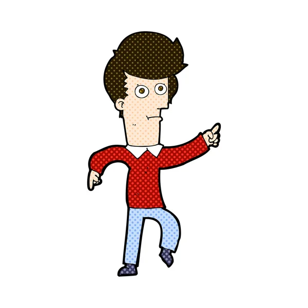 Strip cartoon man wijzen — Stockvector