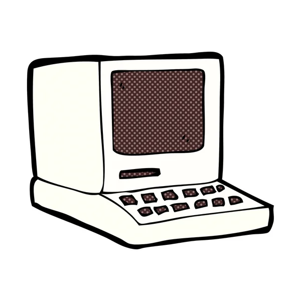 Historieta vieja computadora de dibujos animados — Vector de stock