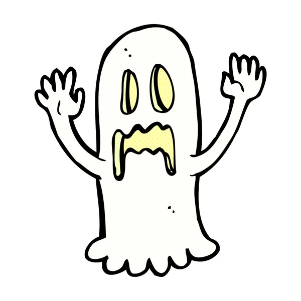 Strip cartoon spooky ghost — Stockvector