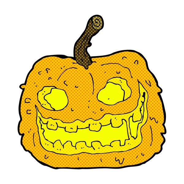 Historieta de dibujos animados espeluznante calabaza — Archivo Imágenes Vectoriales