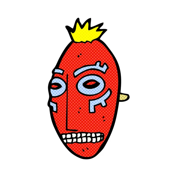 Comic cartoon tribal mask — Stock Vector