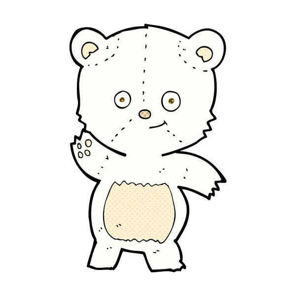 Komik karikatür sallayarak kutup ayısı — Stok Vektör