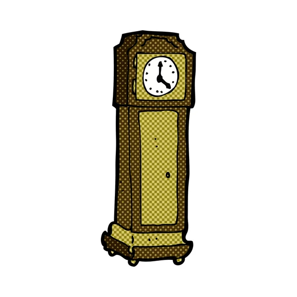 Comic cartoon grandfather clock — Stock Vector