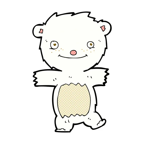 Cómic dibujos animados oso polar cachorro — Vector de stock