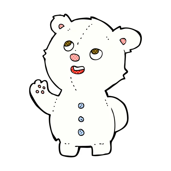 Comic cartoon cute polar bear cub — Stock Vector