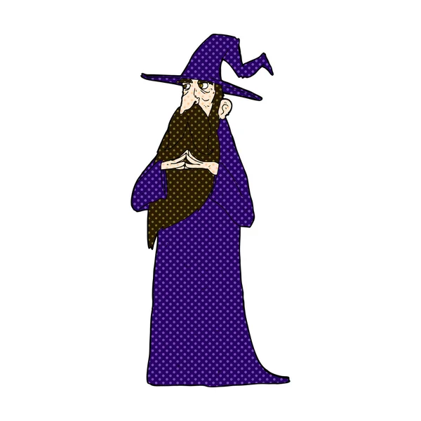 Comic cartoon old wizard — Stock Vector