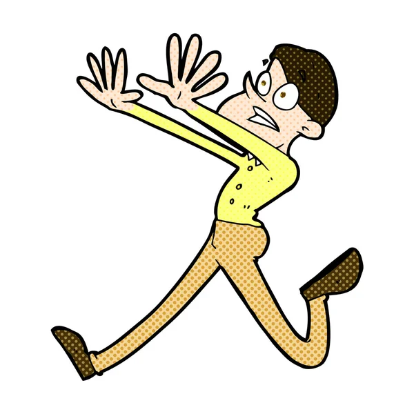 Comic cartoon man running away — Stock Vector