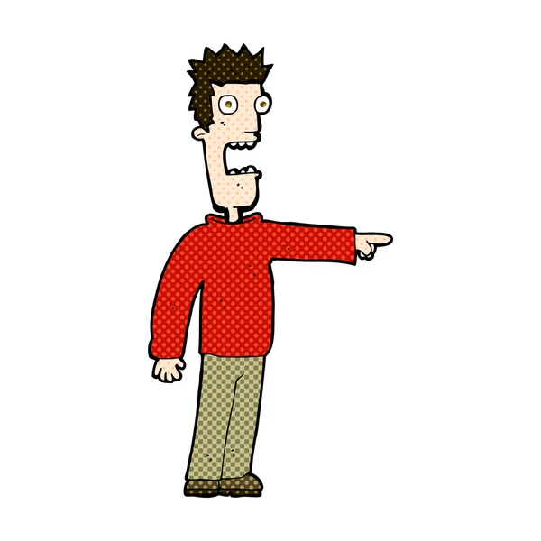 Strip cartoon doodsbang man — Stockvector