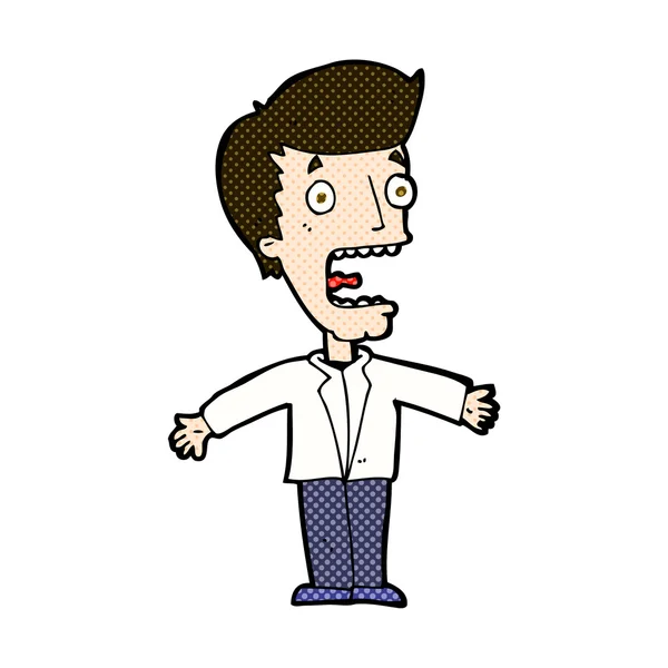 Strip cartoon schreeuwen man — Stockvector