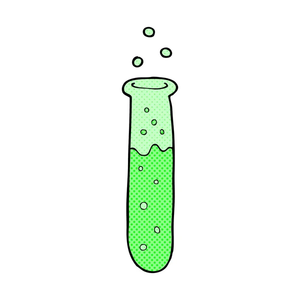 Komiska tecknad science provrör — Stock vektor