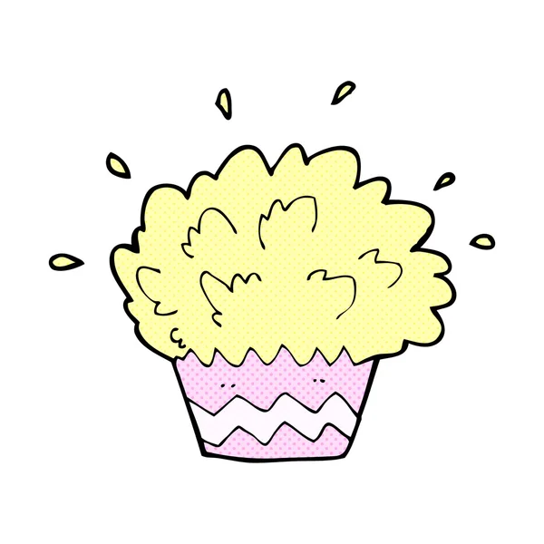 Comic cartoon exploding cupcake — Stock Vector