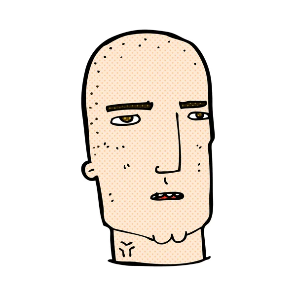 Comic cartoon bald tough guy — Stock Vector