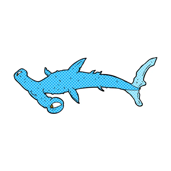 Dessin animé bande dessinée requin marteau — Image vectorielle