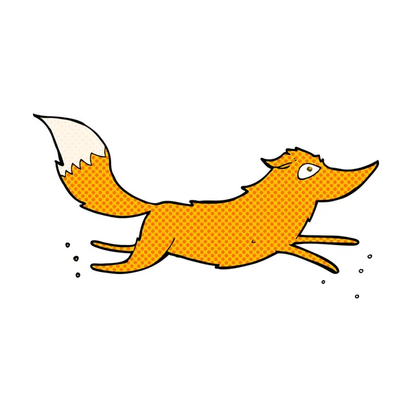 Strip cartoon fox uitgevoerd — Stockvector