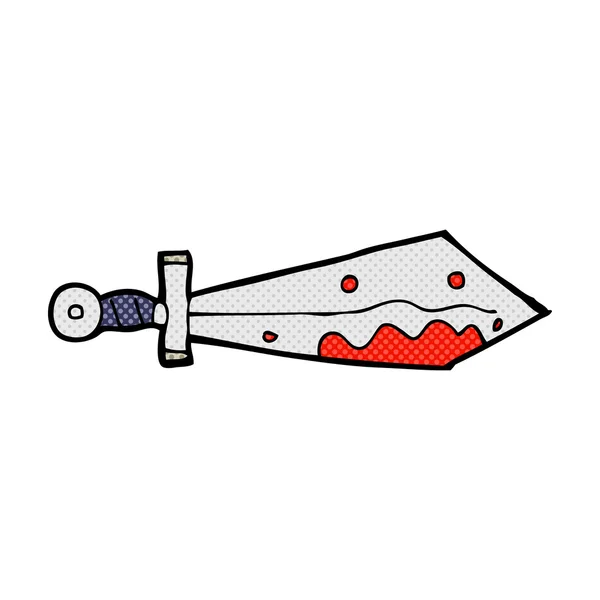 BD desenho animado espada sangrenta —  Vetores de Stock