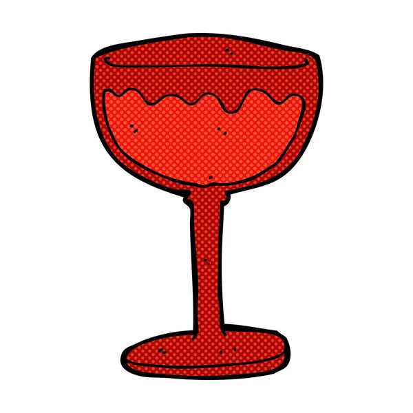 BD dessin animé verre de vin rouge — Image vectorielle