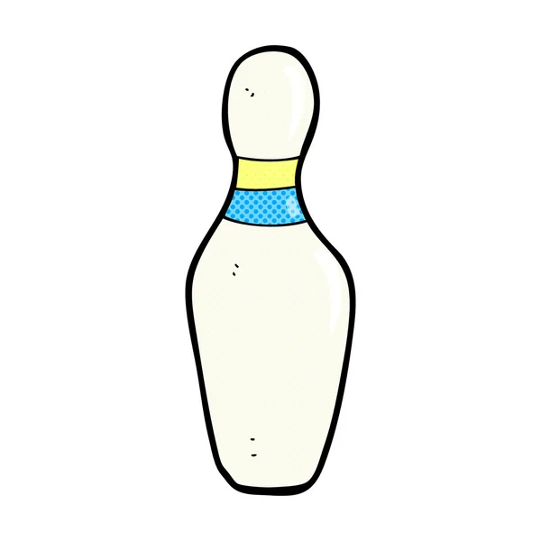 Komiska tecknade tio pin bowling kägla — Stock vektor