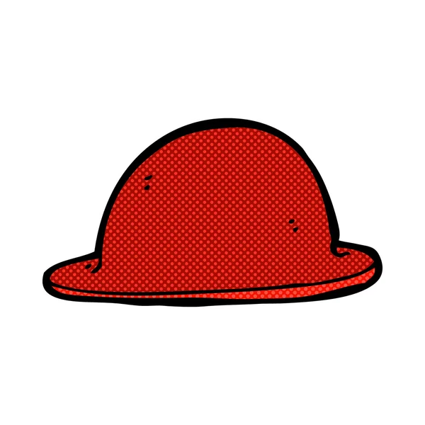 Historieta bowler rojo sombrero de dibujos animados — Vector de stock